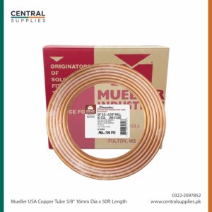 Mueller USA 5/8" (15.88mm) Copper Tube 50FT Coil | Heavy-Duty Grade for Commercial & Cabinet ACs